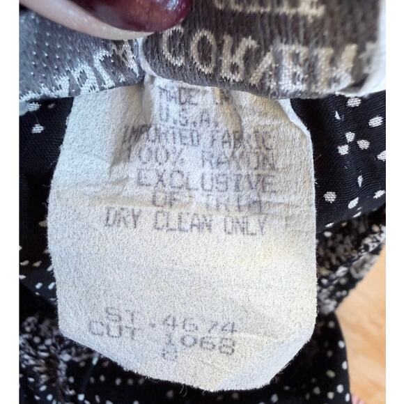 VTG Casual Corner Petite 2pc Skirt Set Dress Sz S Black White Floral Secretary - Picture 13 of 14